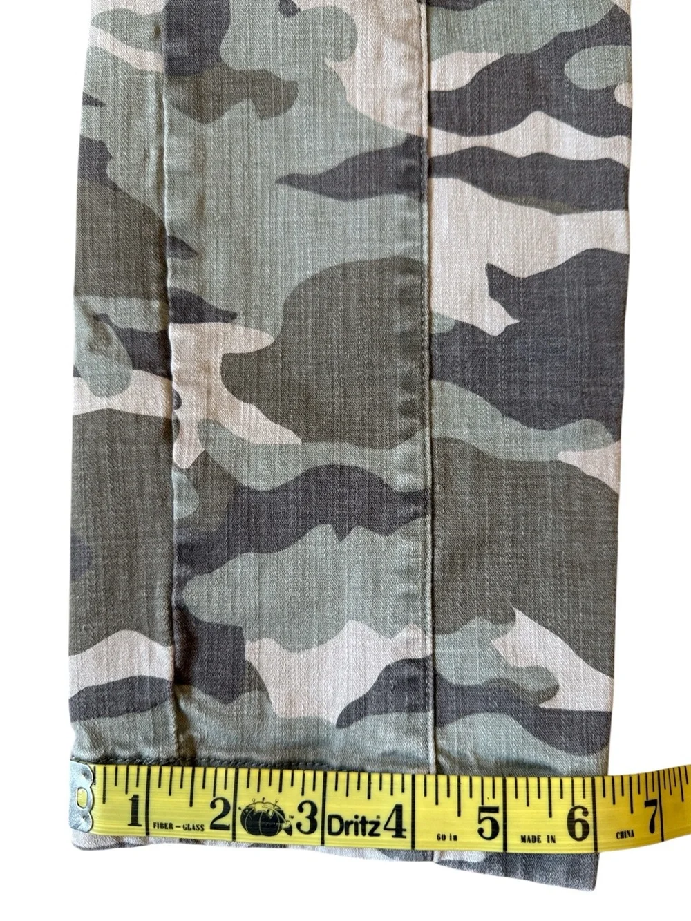 J. Crew Vintage Straight Cargo Camo Pants High Rise Cropped Green Tan Size 28